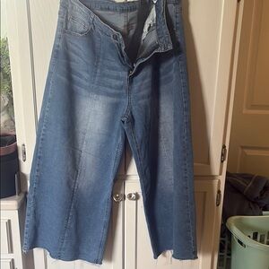 Wide-Leg Denim Jeans
